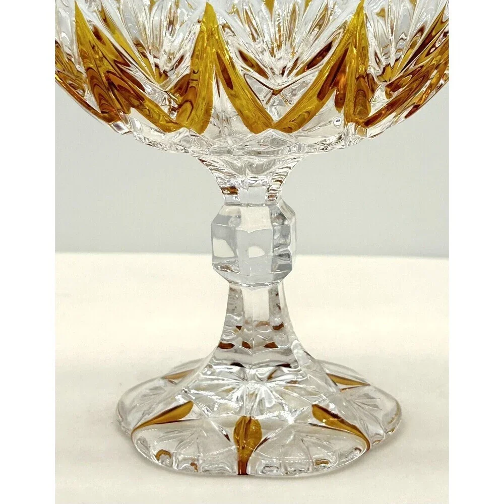 Vintage Heavy Brown Accents Glass Candy Dish Nut Bowl SKU449 - Picture 4 of 6